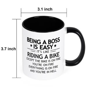 YHRJWN Boss Day Gifts, Bosses Day Gifts for Women Men, Bosses Day Gifts for Men, Boss Gifts, Boss Lady Gifts for Women, Christmas Birthday Thank You Gifts for Boss, Boss Mug, 11 Oz