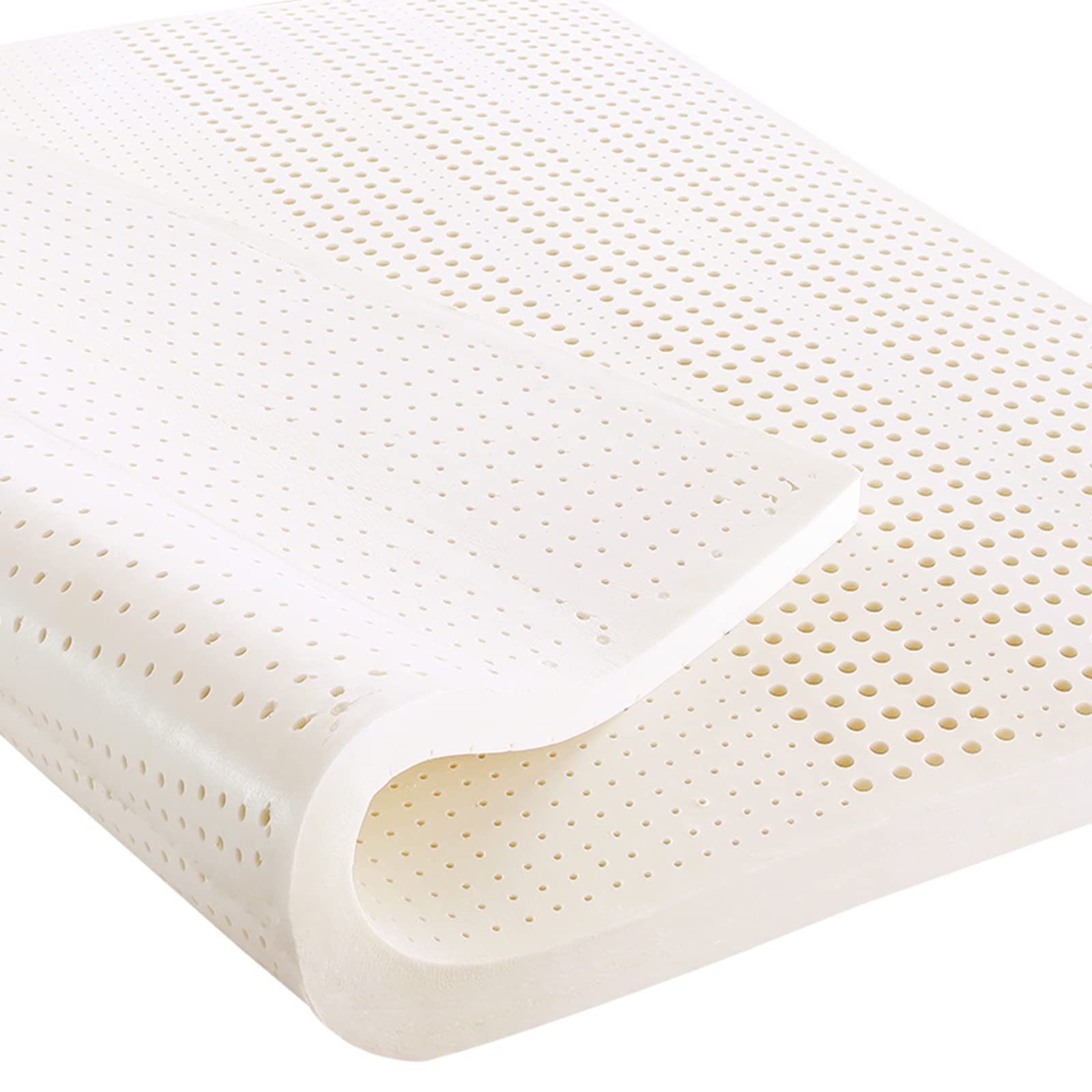 Talatex Natural Latex Mattress Topper, Premium Latex with Organic Mattress Cover, Medium Firmness Help Relief Shoulder & Back Pain (White, California King, 3, Inches)