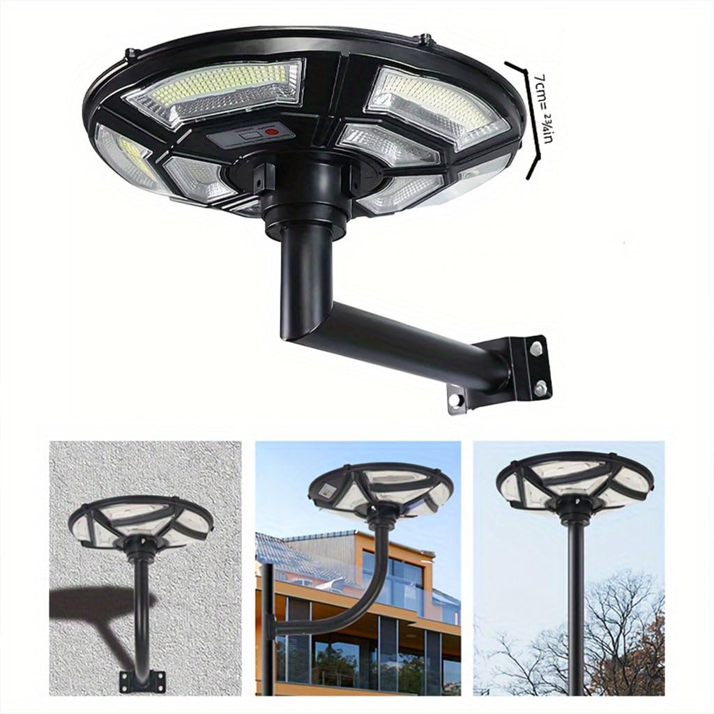 SEOCCTV Solar Street Lights Outdoor, Power Circular UFO Street Lamp Dusk to Dawn LED Solar Garden Lights Solar Parking Lot Lights for Highway Lighting Household Courtyard Rural Construction