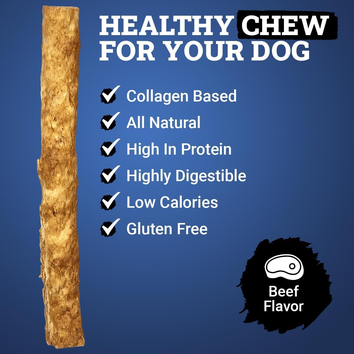 Chew Safe Premium Rolls Dog Chew Treats | Beef | 2-Pack | Two 10" Rolls Per Pack | Rawhide Alternative | Long Lasting, High Protein, Highly Digestible for Small Dogs, for Healthy Teeth