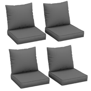 udpatio outdoor cushions for patio furniture, 4'' replacement cushions for outdoor furniture, water-resistant patio furniture sectional cushions for sofa couch bench, grey