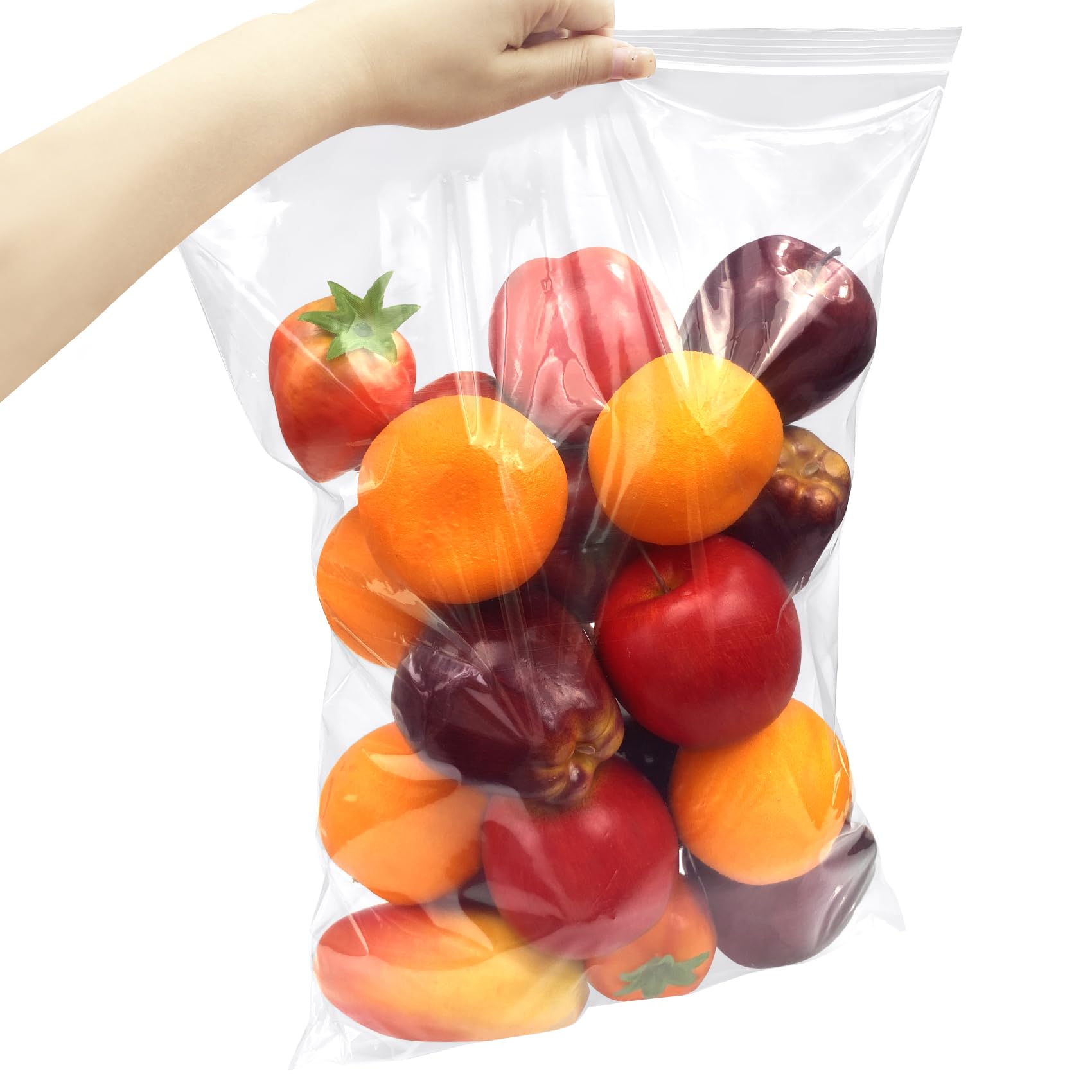 12x18 Inches Plastic Zipper Storage Bags, Clear Reclosable Storage Bags 10Pieces