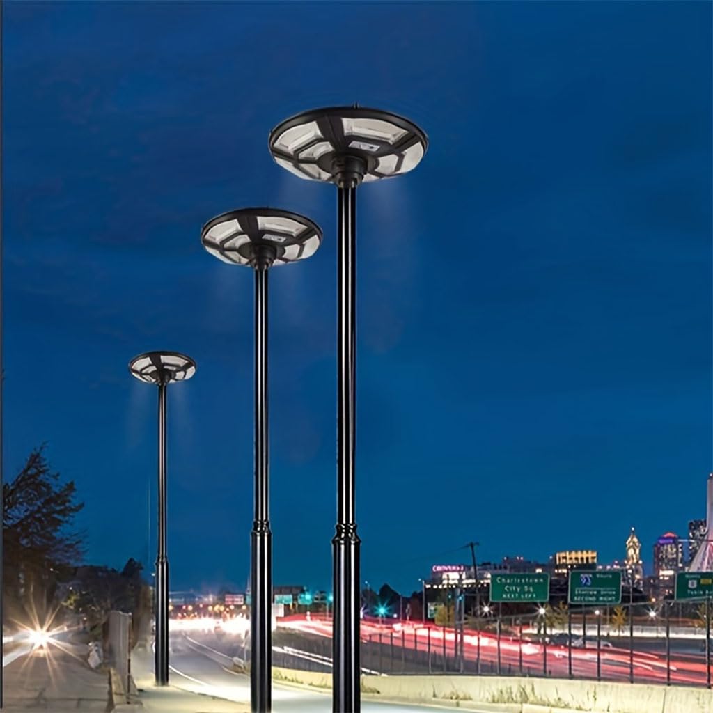 SEOCCTV Solar Street Lights Outdoor, Power Circular UFO Street Lamp Dusk to Dawn LED Solar Garden Lights Solar Parking Lot Lights for Highway Lighting Household Courtyard Rural Construction