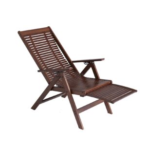 chaise lounge chair for outdoor,patio lounge chair with 5 adjustable positions,bamboo chaise lounge with extendable legs,pool recliner for poolside deck backyard lawn,braun