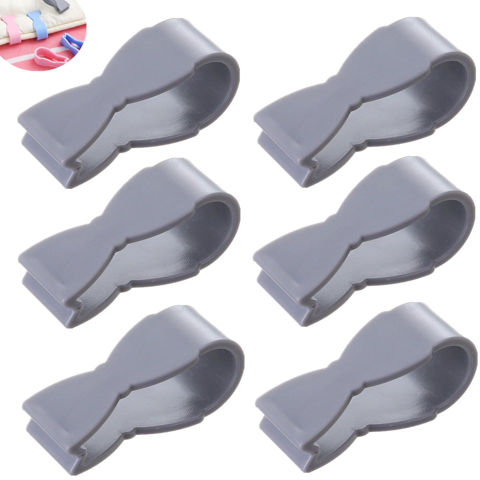 Towel Clips for Kitchen, 6 Pack Kitchen Towel Holder Dish Towel Holder Keeps Towel from Falling, Suitable for Kitchen, Oven Handle, Bathroom Towel Rack, Dishwasher, Gray