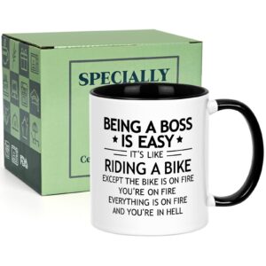 YHRJWN Boss Day Gifts, Bosses Day Gifts for Women Men, Bosses Day Gifts for Men, Boss Gifts, Boss Lady Gifts for Women, Christmas Birthday Thank You Gifts for Boss, Boss Mug, 11 Oz