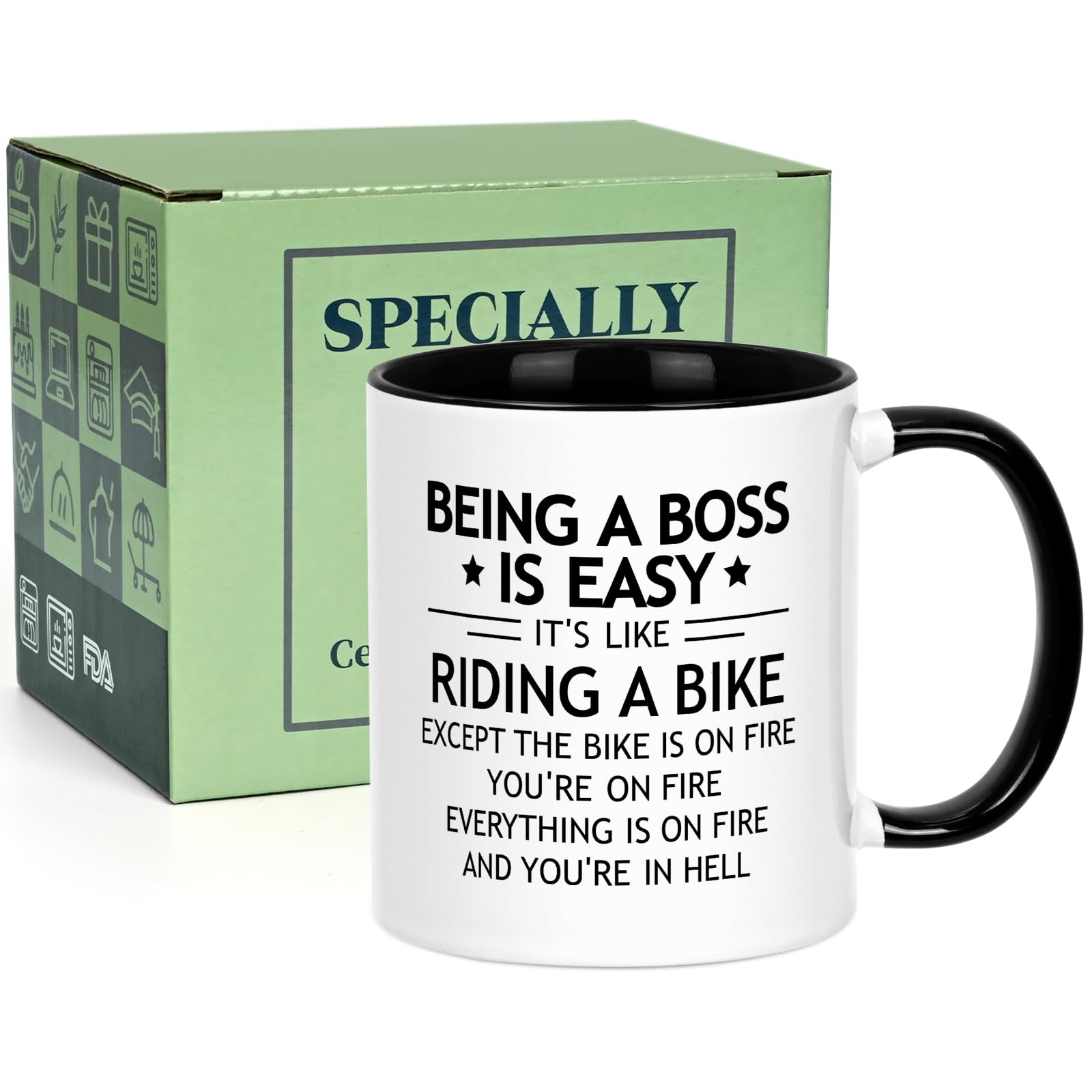 YHRJWN Boss Day Gifts, Bosses Day Gifts for Women Men, Bosses Day Gifts for Men, Boss Gifts, Boss Lady Gifts for Women, Christmas Birthday Thank You Gifts for Boss, Boss Mug, 11 Oz