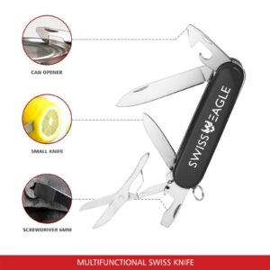 Swiss Eagle Classic Multi-Tool Pocket Army Knife - Packs 5 Tools In Your Pocket