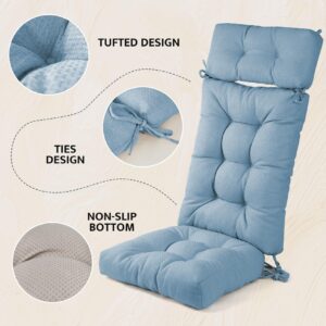 mudilun Rocking Chair Cushion Anti-Slip Tufted High Back Rocking Chair Cushion with Ties and Removable Neck Pillow Rocking Chair Seat Cushions for Bedroom, Living Room, Baby Room, Outdoor Patio Chair