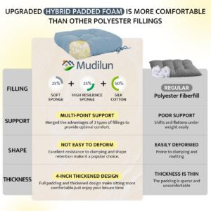 mudilun Rocking Chair Cushion Anti-Slip Tufted High Back Rocking Chair Cushion with Ties and Removable Neck Pillow Rocking Chair Seat Cushions for Bedroom, Living Room, Baby Room, Outdoor Patio Chair