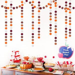 Boho Burgundy Brown-Orange Party-Decorations Streamers - 52Ft Birthday Baby Shower Hanging Paper Garland Banner,Fall Autumn Thanksgiving Harvest Rustic Wedding Bridal Classroom Supplies Decor Hugtmr