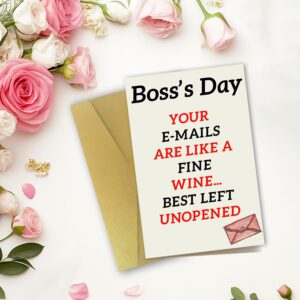 ANCEPO Happy Boss Day Card from Group, Funny Thank You Cards for Boss with Envelopes, National Boss Day Gifts for Him Her from Employees, Boss Day Decorations for Office Women Men