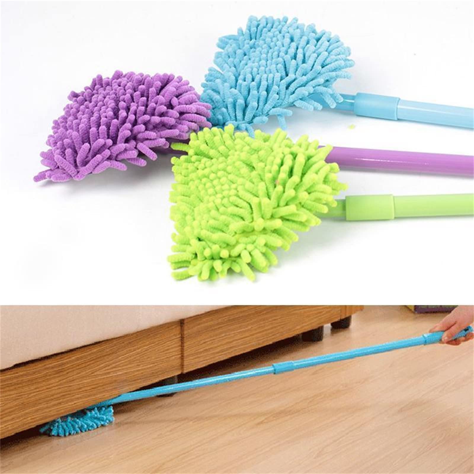 Mini Flat Small Head Clean Mop, Household Wall Cleaning Brush, 180 Degree Rotatable, Suitable for Cleaning Floor Bathtub Toilet Surface Back Mirror Glass (Purple)