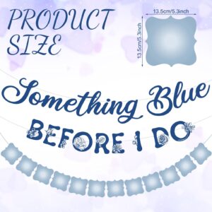 Yeaqee 2 Pcs Something Blue Before I Do Bridal Shower Decorations Including Something Blue Before I Do Banner Blue Photo Banner Bridal Party Decorations for Wedding Engagement Anniversary Party Decor