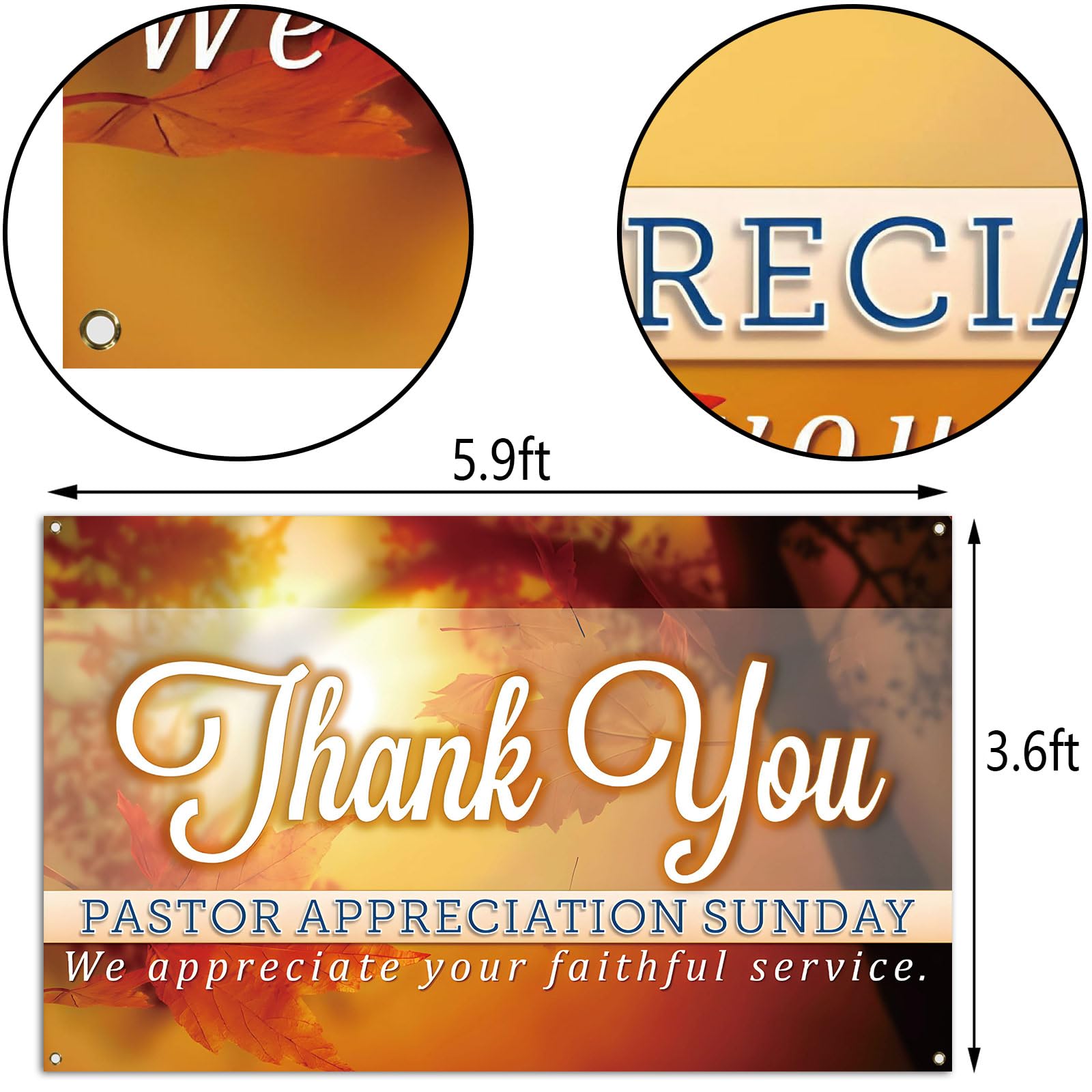 Nepnuser Thank You Pastor Photo Booth Backdrop Pastor Appreciation Month Sunday Decoration Church Farmhouse Wall Decor-5.9×3.6ft