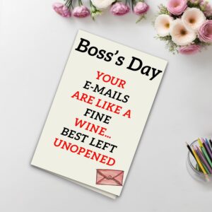 ANCEPO Happy Boss Day Card from Group, Funny Thank You Cards for Boss with Envelopes, National Boss Day Gifts for Him Her from Employees, Boss Day Decorations for Office Women Men