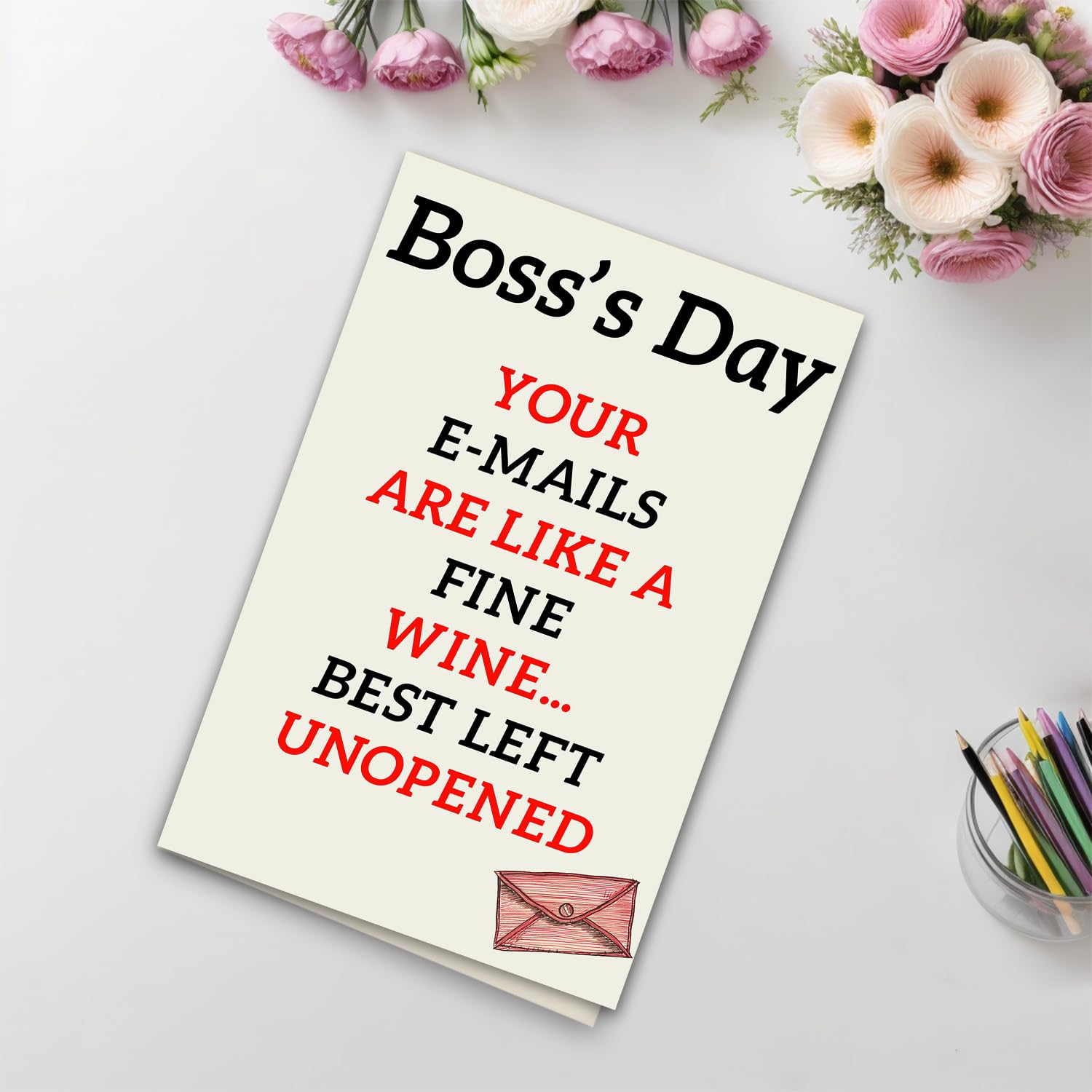 ANCEPO Happy Boss Day Card from Group, Funny Thank You Cards for Boss with Envelopes, National Boss Day Gifts for Him Her from Employees, Boss Day Decorations for Office Women Men