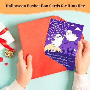 Halloween Boo Basket Stuffers for Women Men Spooky Basket Stuffers for Her Him Adult Women Thank You Card for Best Friends Birthday Cards Gifts Funny Halloween Cards for Girls Boys Sweetest Day Card