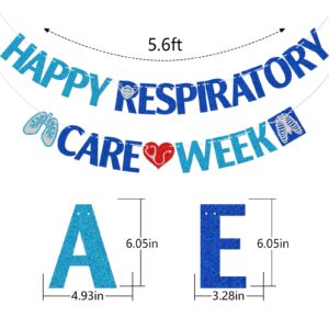 Respiratory Care Week Banner, Respiratory Care Week Party Banner, Happy Respiratory Care Week Sign, Respiratory Therapist Appreciation Party Decorations, Blue Glitter