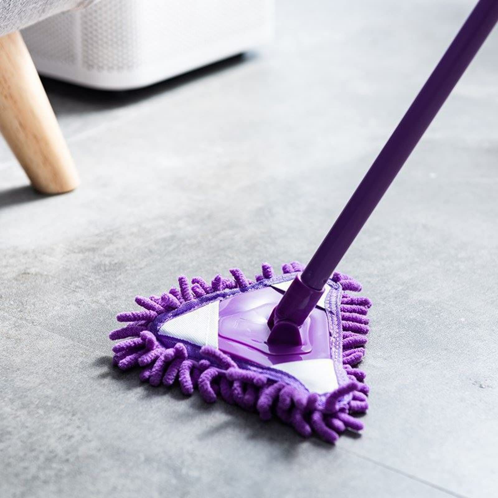 Mini Flat Small Head Clean Mop, Household Wall Cleaning Brush, 180 Degree Rotatable, Suitable for Cleaning Floor Bathtub Toilet Surface Back Mirror Glass (Purple)