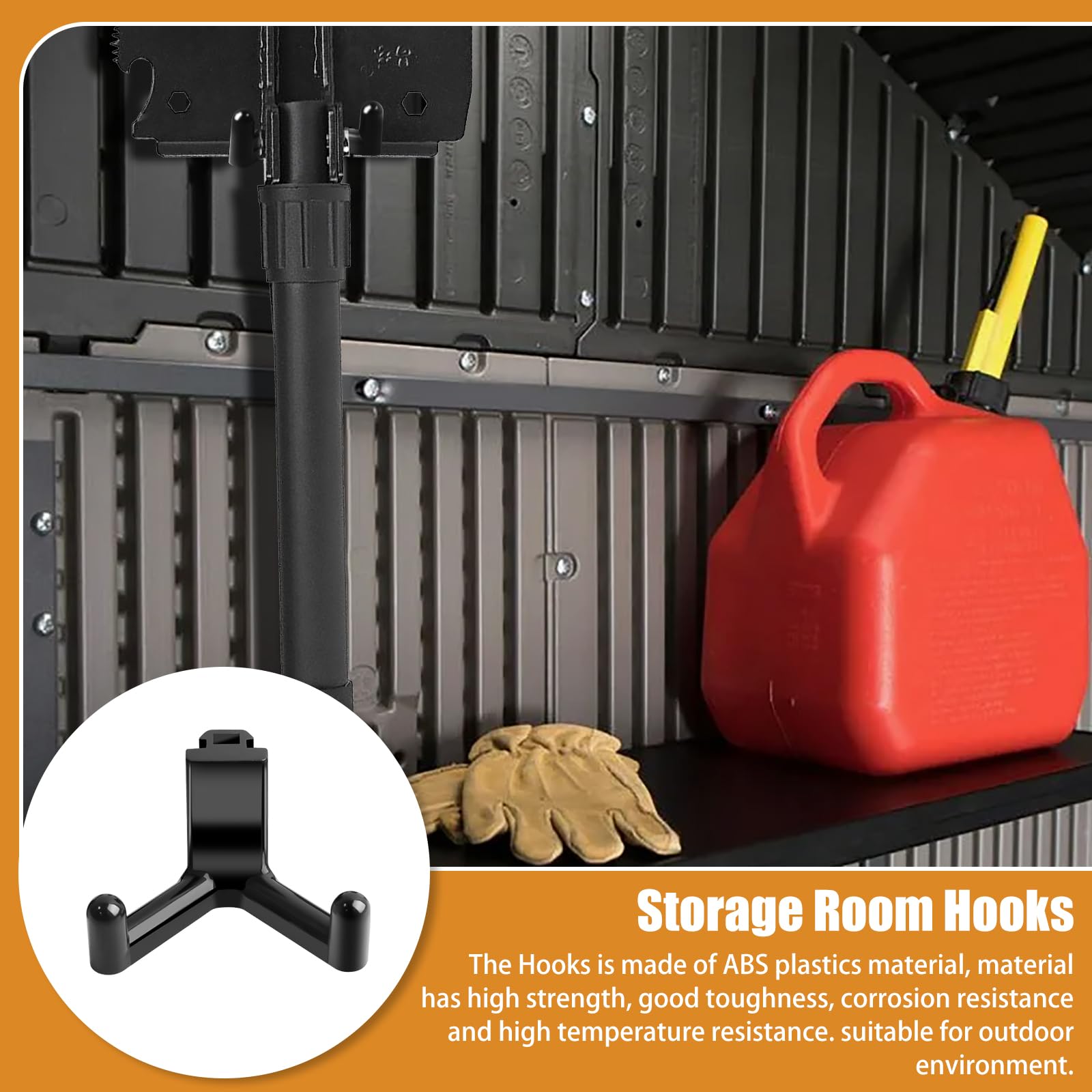 Storage Shed Tool Hooks for Lifetime Resin Storage Shed 5Pcs (Does NOT Work on Any Sheds with Horizontal Siding)