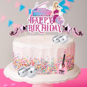 Music Cake Toppers Birthday Cake Decorations Pink Girl Birthday Party Decorations Disco Cake Topper