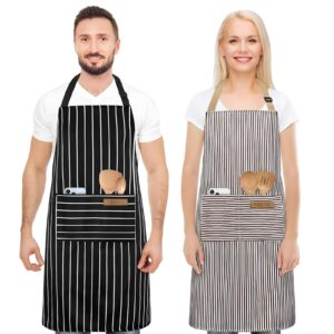 pagws 2 pack apron, aprons for women with pockets, cooking aprons for women, kitchen aprons, aprons for cooking