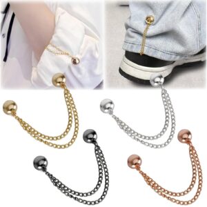 hovgn multi-function magnetic clothing clips, 4 pack hijab magnets with chain, multi-purpose magnetic pinless brooch strength buttons clips, women clothes hijab pins decorate