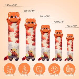 Mewaii Long Panda Plush Body Pillow, Cute Panda Stuffed Animals Soft Plushies, Panda Squishy Big Cuddle Pillow Toys Gift for Girls (Red Panda 20 Inches)