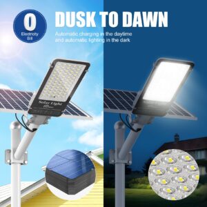 WYWNA 2Pack 6500W Solar Street Lights Outdoor Waterproof + 4 Pack Solar Lights Outdoor Waterproof