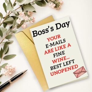 ANCEPO Happy Boss Day Card from Group, Funny Thank You Cards for Boss with Envelopes, National Boss Day Gifts for Him Her from Employees, Boss Day Decorations for Office Women Men