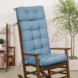 mudilun rocking chair cushion anti-slip tufted high back rocking chair cushion with ties and removable neck pillow rocking chair seat cushions for bedroom, living room, baby room, outdoor patio chair