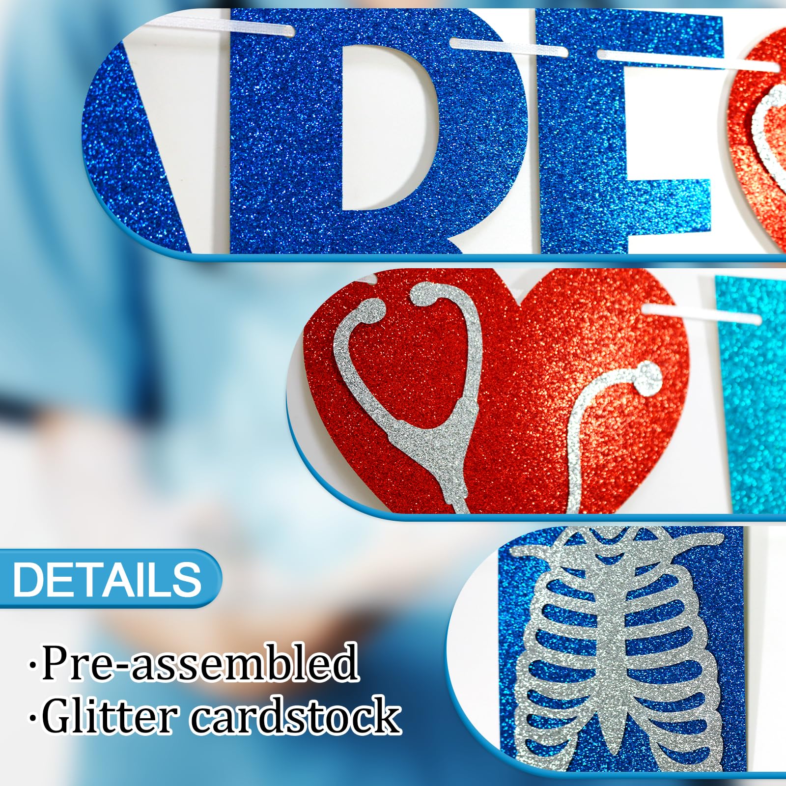 Respiratory Care Week Banner, Respiratory Care Week Party Banner, Happy Respiratory Care Week Sign, Respiratory Therapist Appreciation Party Decorations, Blue Glitter