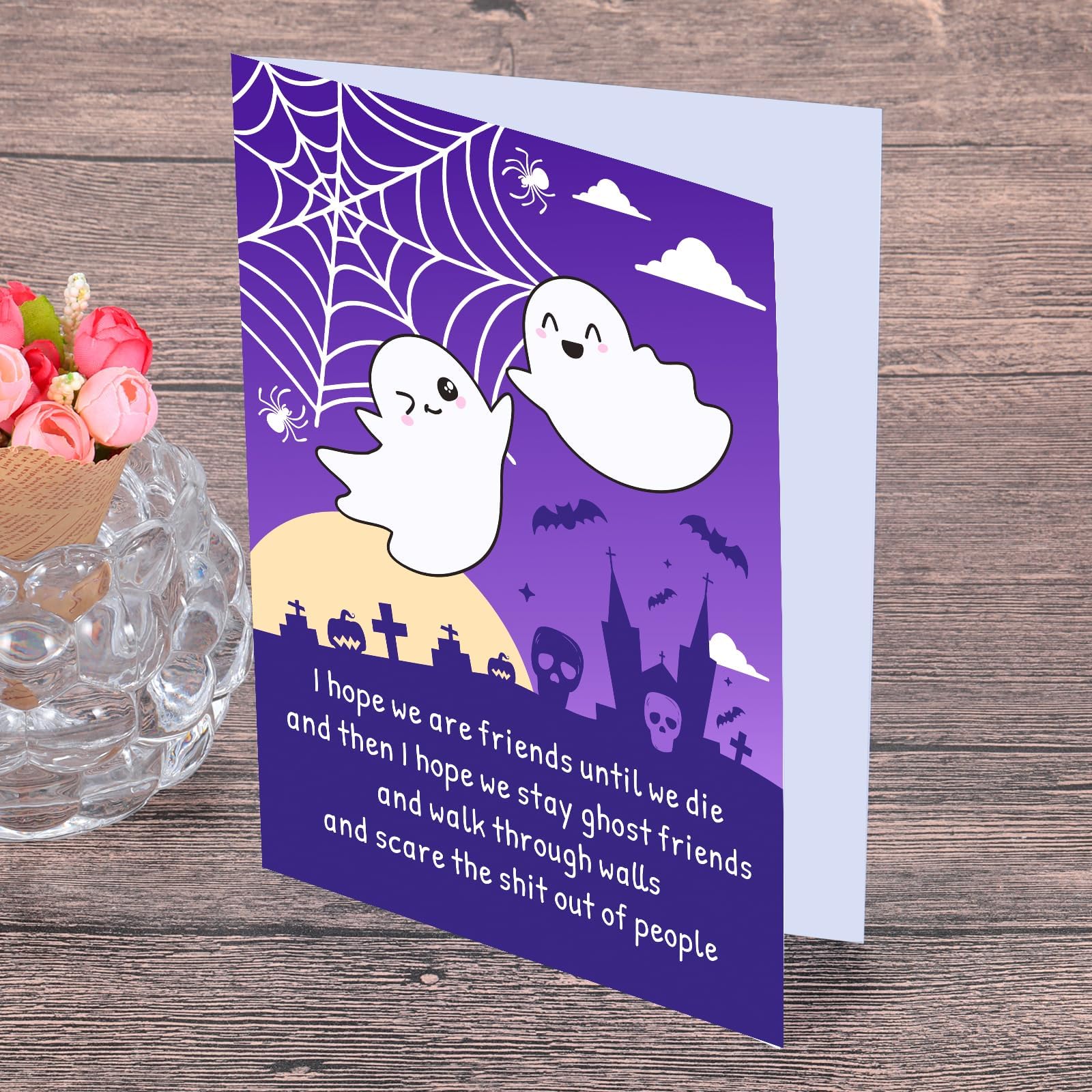 Halloween Boo Basket Stuffers for Women Men Spooky Basket Stuffers for Her Him Adult Women Thank You Card for Best Friends Birthday Cards Gifts Funny Halloween Cards for Girls Boys Sweetest Day Card