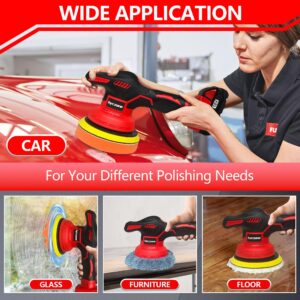 Cordless Car Buffer Polisher for Milwaukee 18V Battery, 6 Inch Portable Orbital Buffer Polisher Kit, 8 Variable Speed Car Polisher for Car Detailing/Polishing/Waxing (Battery Not Include)