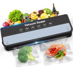 vacuum sealer machine food vacuum sealer for food storage food sealer machine 6-in-1 for dry/moist modes, compact design with 10 vacuum sealer bags