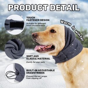 LEOTRAG Dog Calming Hoodie, No Flap/Shake Ear Wraps for Dogs, Adjustable Dog Ear Muffs for Noise Protection, Ear Wrap Head Cover for Dog Head Warp Anxiety Relief, Hematoma, Grooming and Force Drying