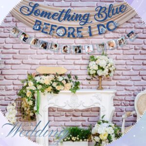 Yeaqee 2 Pcs Something Blue Before I Do Bridal Shower Decorations Including Something Blue Before I Do Banner Blue Photo Banner Bridal Party Decorations for Wedding Engagement Anniversary Party Decor