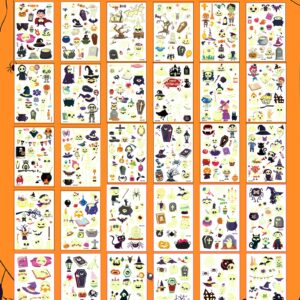 Greingways 500 Styles Halloween Tattoos Party Favors for Kids, Luminous Temporary Tattoos Stickers, Halloween Goodie Bag Fillers Halloween Toys Supplies Gifts for Halloween Treats Decorations