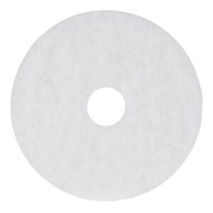 boardwalk polishing floor pads, 16" diameter, white, 5/carton