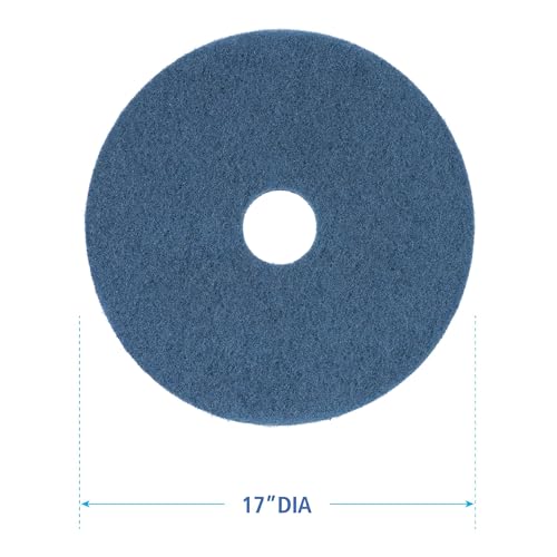 Boardwalk Scrubbing Floor Pads, 17" Diameter, Blue, 5/Carton