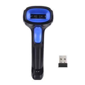 shuaiguo 2-in-1 2.4g wireless barcode scanner & usb wired barcode scanner automatic handheld 1d bar code scanner reader with rechargeable battery mini usb receiver usb cable for computer laptop