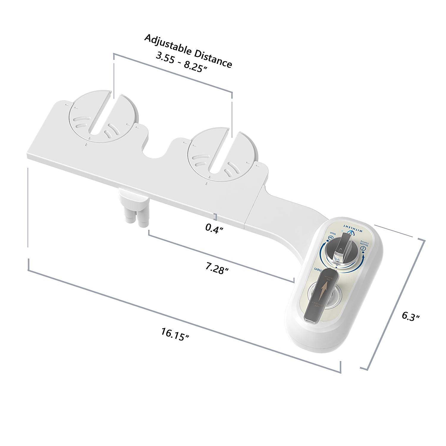 Left Hand Bidet Attachment for Toilet - Left Hand Bidet Non-Electric,Self-Cleaning,Adjustable Water Pressure,Retractable Dual Nozzles for Frontal & Rear Wash,Lever Control