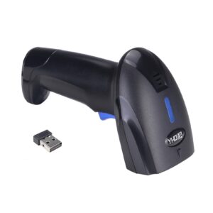 SHUAIGUO 2-in-1 2.4G Wireless Barcode Scanner & USB Wired Barcode Scanner Automatic Handheld 1D Bar Code Scanner Reader with Rechargeable Battery Mini USB Receiver USB Cable for Computer Laptop