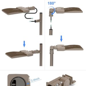 KUKUPPO 10 Pack 400W LED Parking Lot Light 60,000LM, DLC UL Listed Industrial Grade LED Shoebox Parking Pole Light 5000K IP65 Waterproof with Slip Fitter 110V 120V