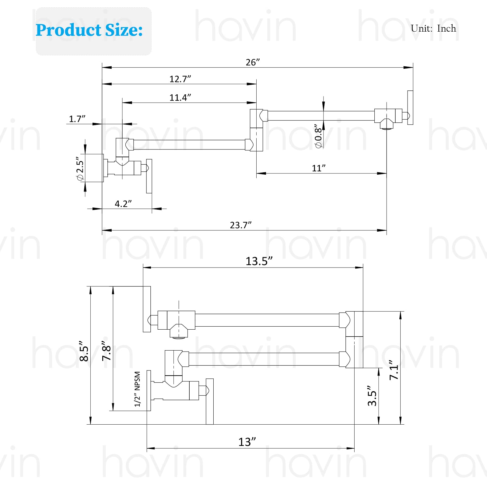 Havin Kitchen Faucet and Pot Filler Faucet