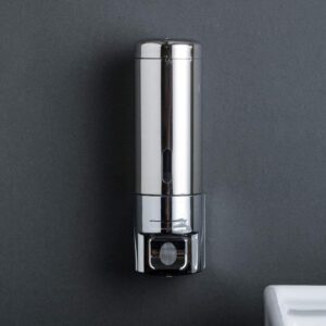 adhesive soap dispenser 300ml drill free with adhesive or wall mount with screws,manual dispenser shampoo shower for kitchen bathrooms,stainless steel