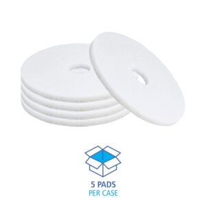 Boardwalk Polishing Floor Pads, 17" Diameter, White, 5/Carton