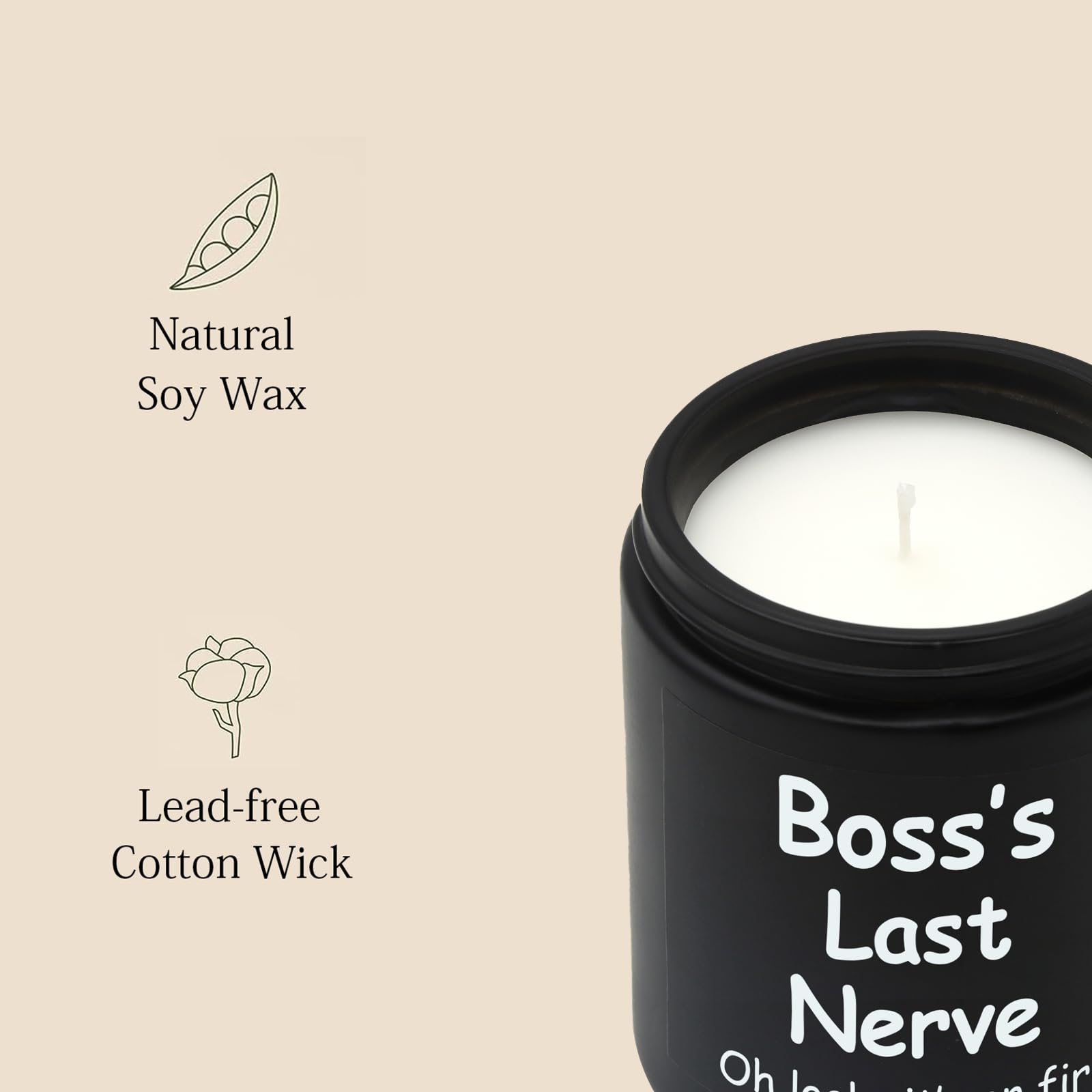 Lihome Boss Gifts for Men - Boss Day Gifts, Natural Soy Wax Smoke Vanilla Candle(7oz)