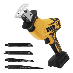 Cordless Reciprocating Saw for DeWalt 20V Battery, Brushless Power Recipro Saw, 3500SPM Variable Speed, 4 Saw Blades with Carry Case for Wood/Metal/PVC Cutting, Bare Tool